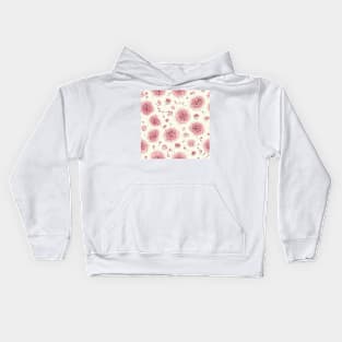 Pink Vintage Floral  Romantic Flower Design Kids Hoodie